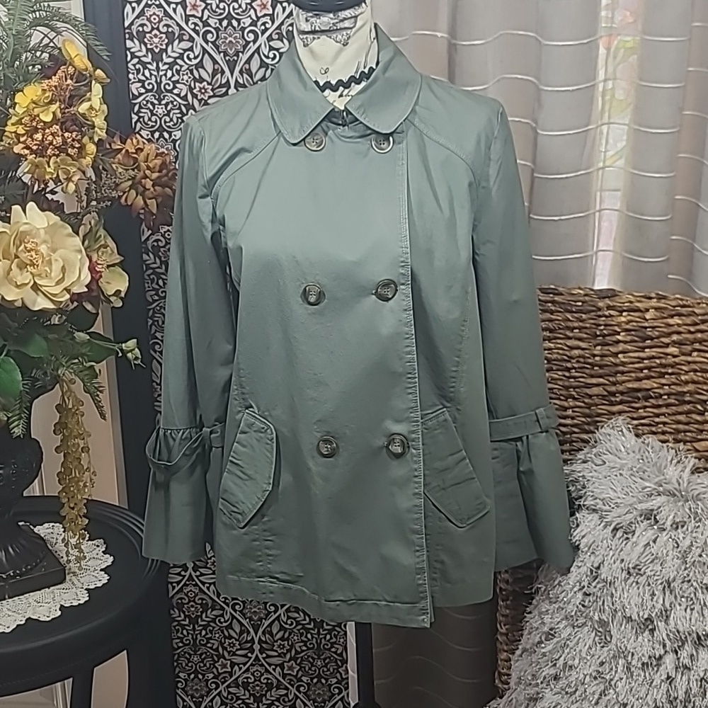Democracy cotton canvas double button front jacket